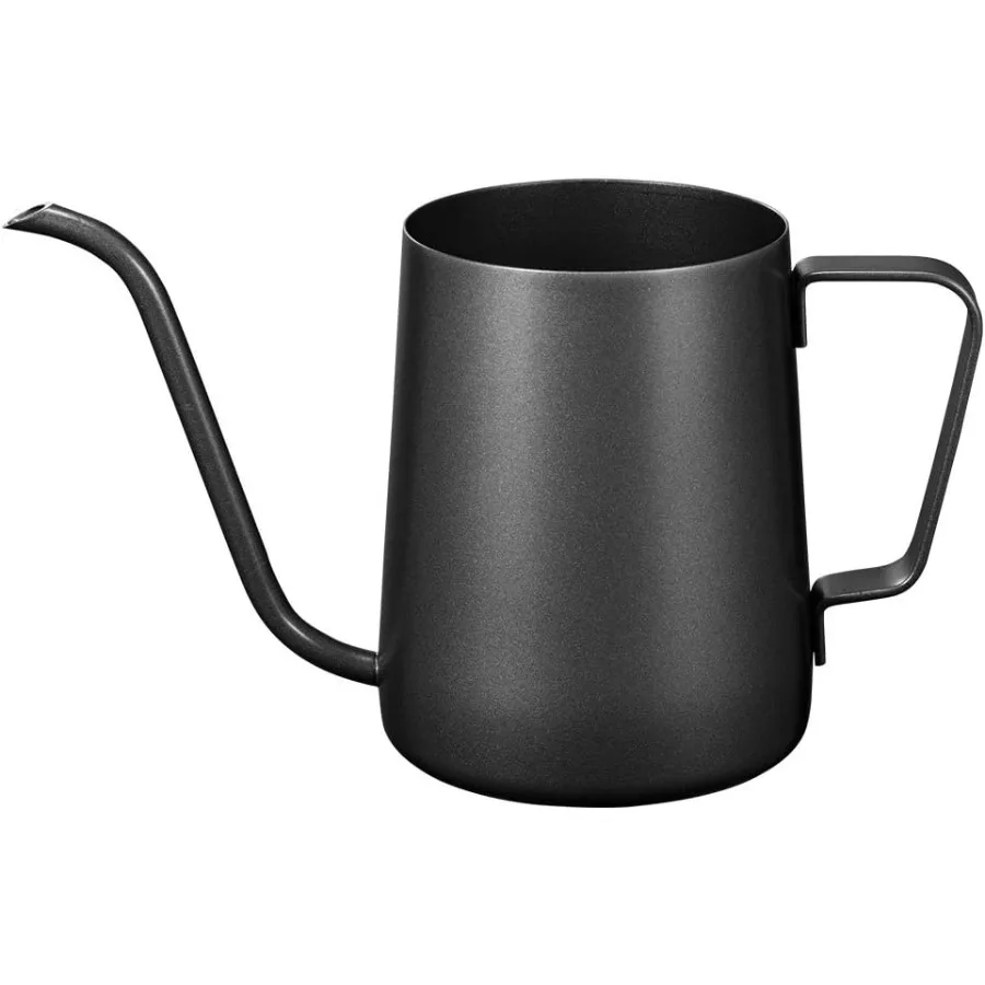 Hervidor de agua con cuello de cisne, boquilla de goteo larga y estrecha para preparar café de precisión y infusión de té, 12 Oz, 350ML, cerámica negra