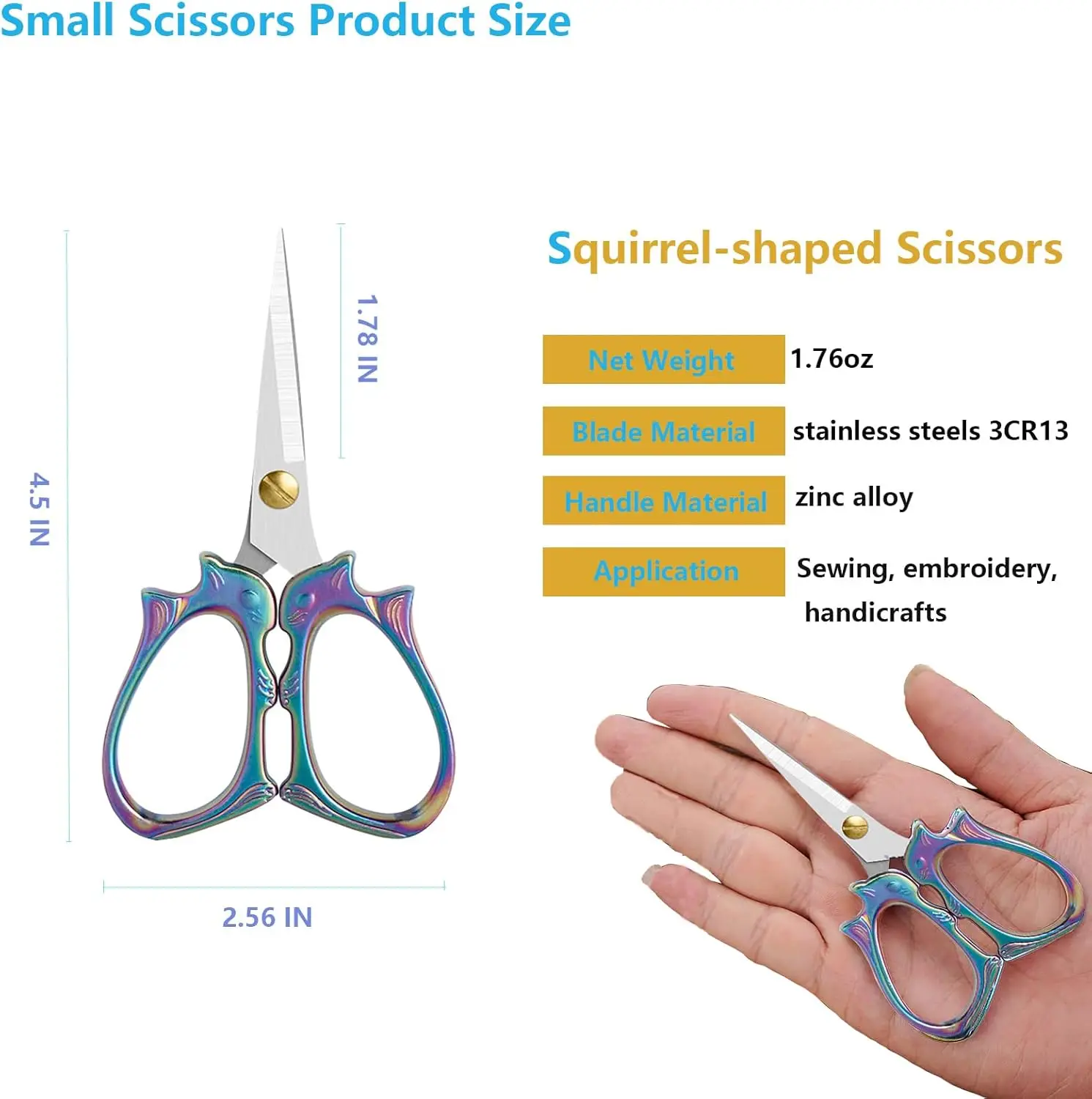 2 Pieces Embroidery Scissors Sharp Sewing Craft Crochet Scissors, Yarn Scissors,Small Scissors All Purpose For Sewing Fabric