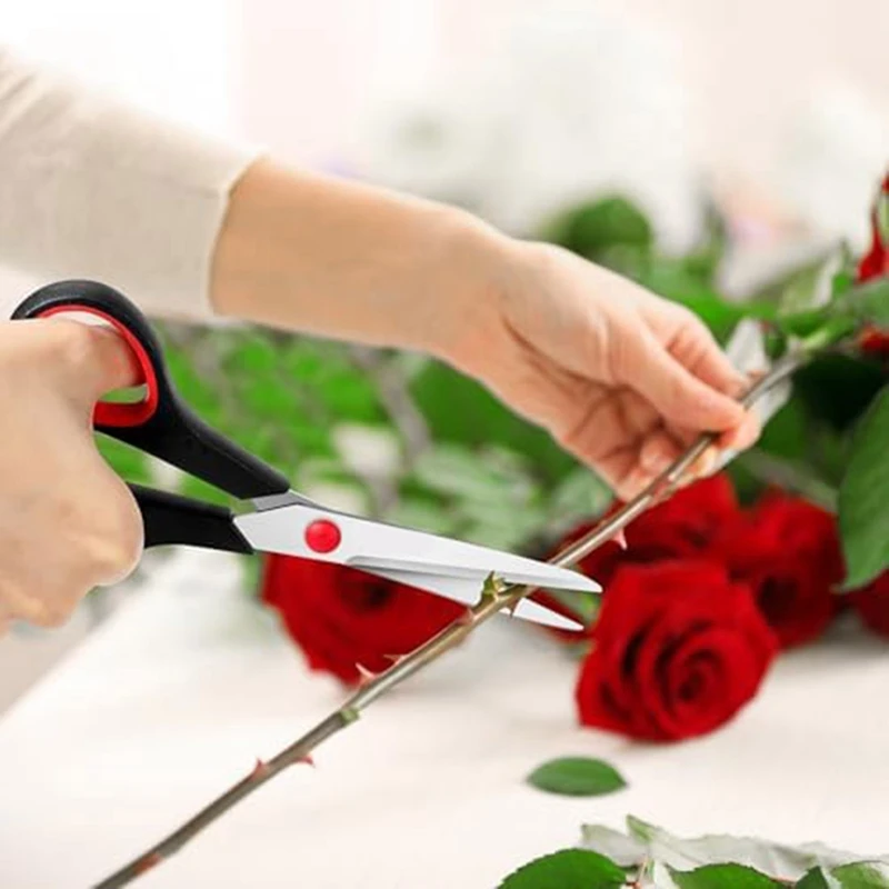 6Piece Scissors For Office Stainless Steel Multipurpose Scissors Sharp Durable Comfort-Grip Handle, Suitable