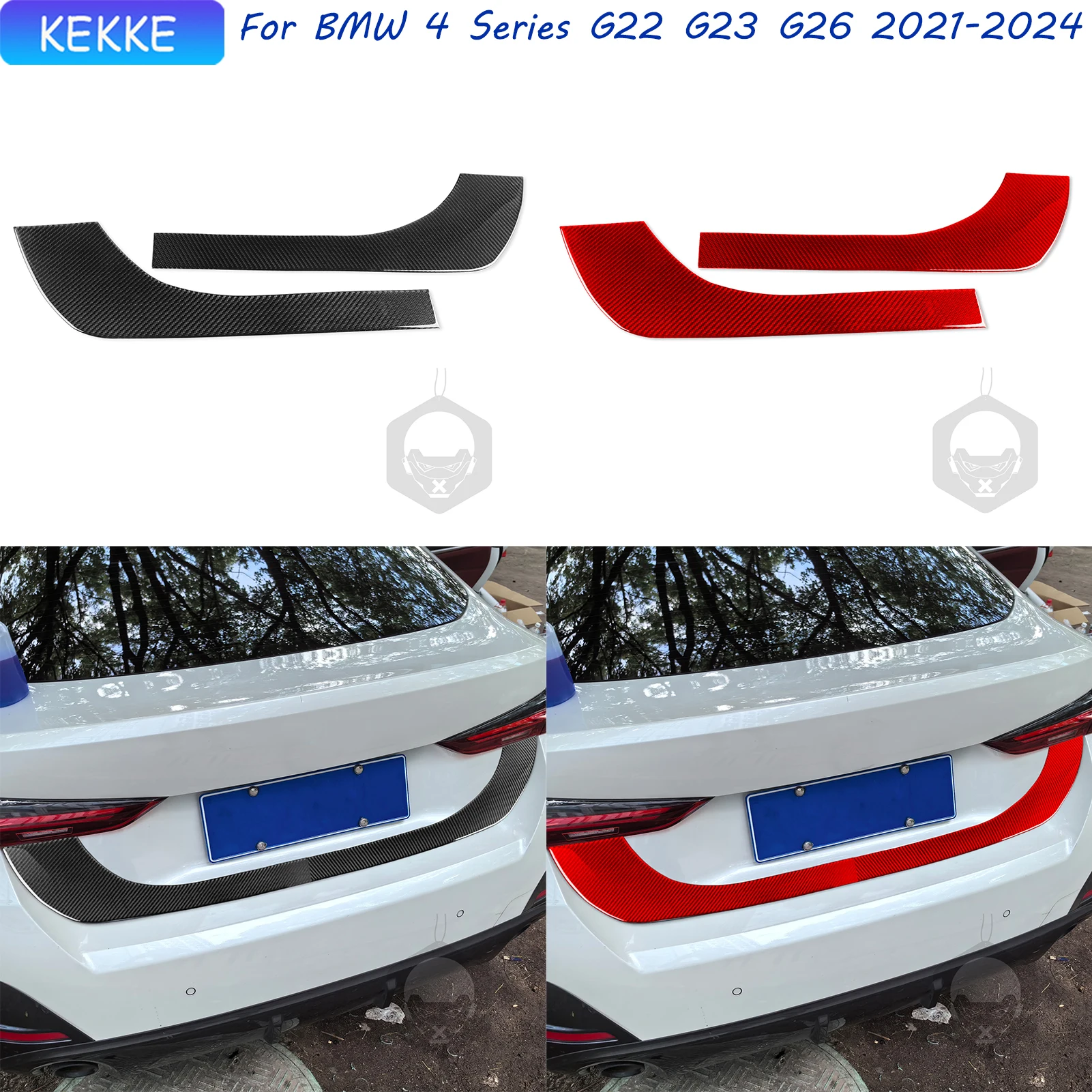 

For BMW 4 Series G22 G23 G26 2021-2024 Carbon Fiber Trunk Decoration Trim Decal Auto Decoration Accessory Sticker