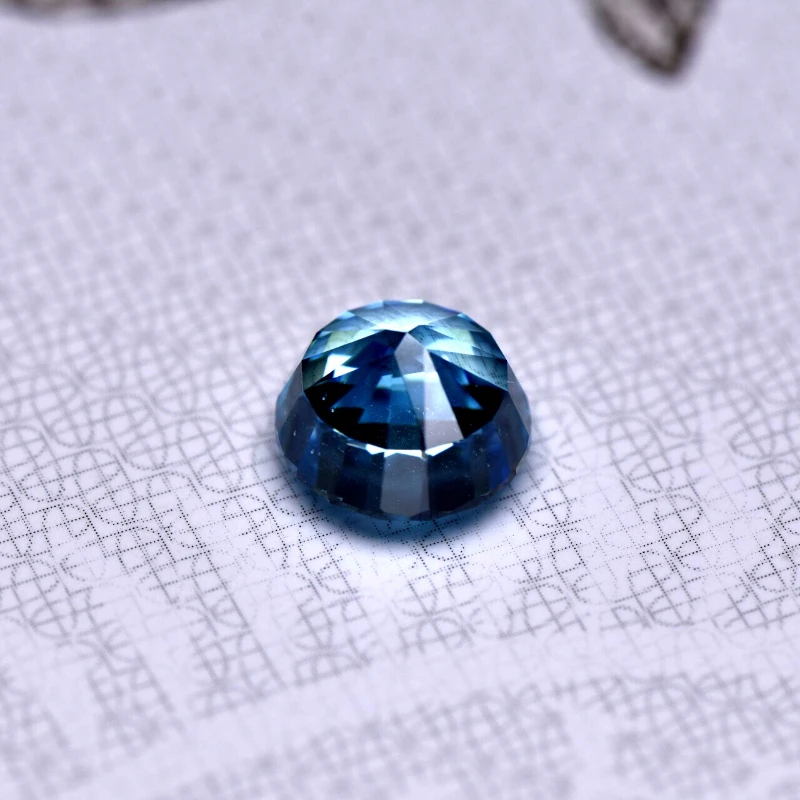 Synthetischer Edelstein, Top Crushed Ice Cut, Kubischer Zirkonia, Runde Form, Aquamarin-Farbe, 4K-Schliff, 5A+ Qualität, für DIY-Schmuckherstellung – Detail 2