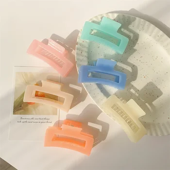 새로운 여성 인쇄 꽃 머리 발톱 거친 다채로운 플라스틱 헤어 클립 대형 헤어 클램프 크랩 머리핀 헤어 액세서리 소녀 선물