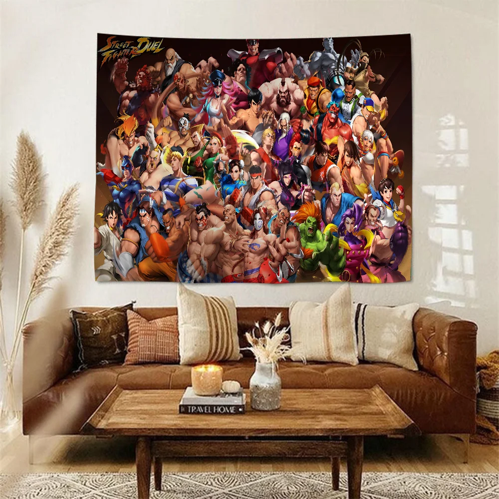 SF Retro Game Street Fighter Gamer Printed Large Wall Tapestry Cheap Hippie Wall Hanging Bohemian Wall Tapestries Mandala