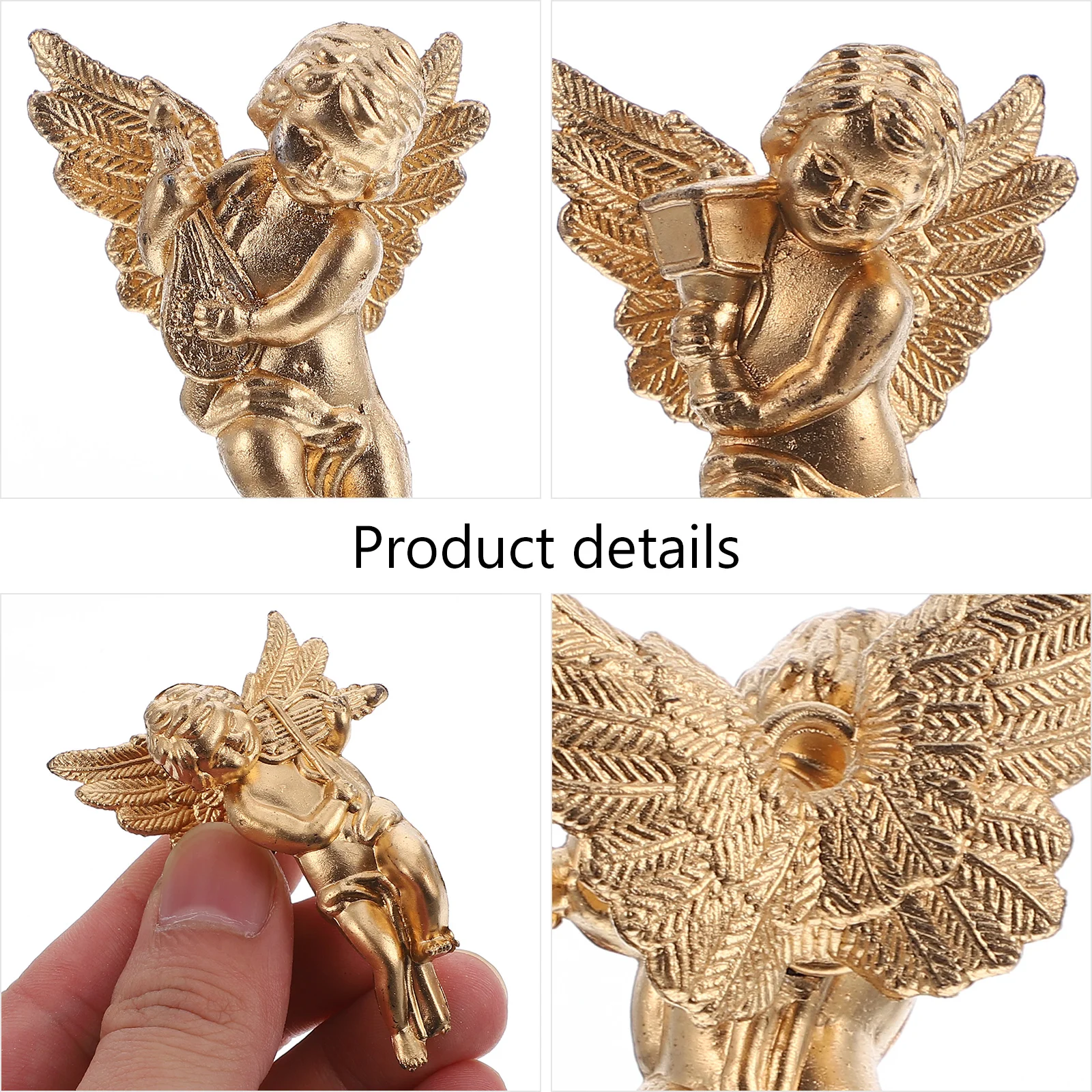 30 Pcs Gold Christmas Decorations Angel Wings Pendant Inflatable Tree Hanging Xmas Golden Baby