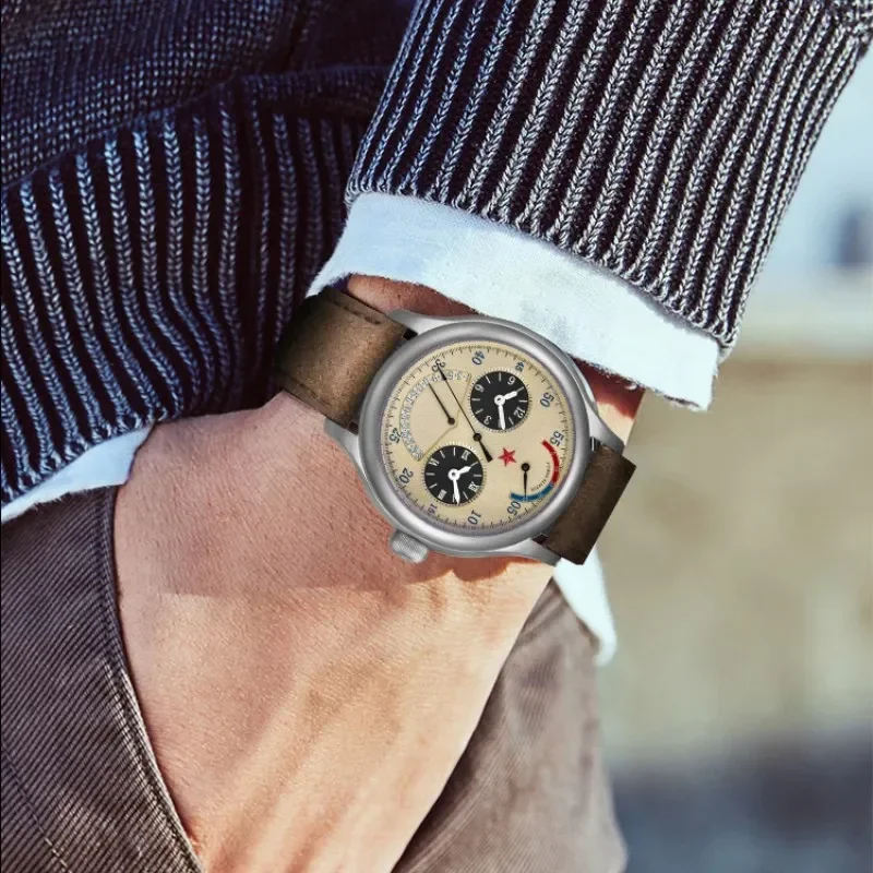 45 مللي متر 1963 GMT المنطقة الزمنية المزدوجة الرجال التلقائي ساعات آلية النورس ST2545 حركة التقويم الجيش العسكرية ساعة مضيئة اليد
