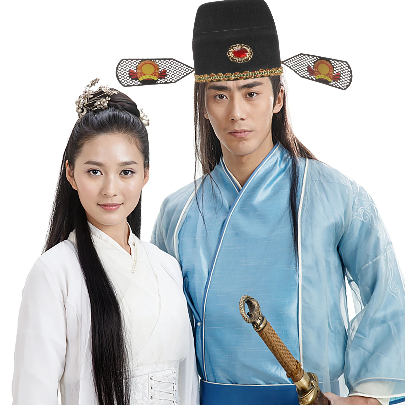 الإمبراطور الصيني تأثيري قبعة حساسة القديمة النبيلة تصميم لعب الأدوار مرحلة الأداء الطرف الديكور الرجعية نمط أغطية الرأس