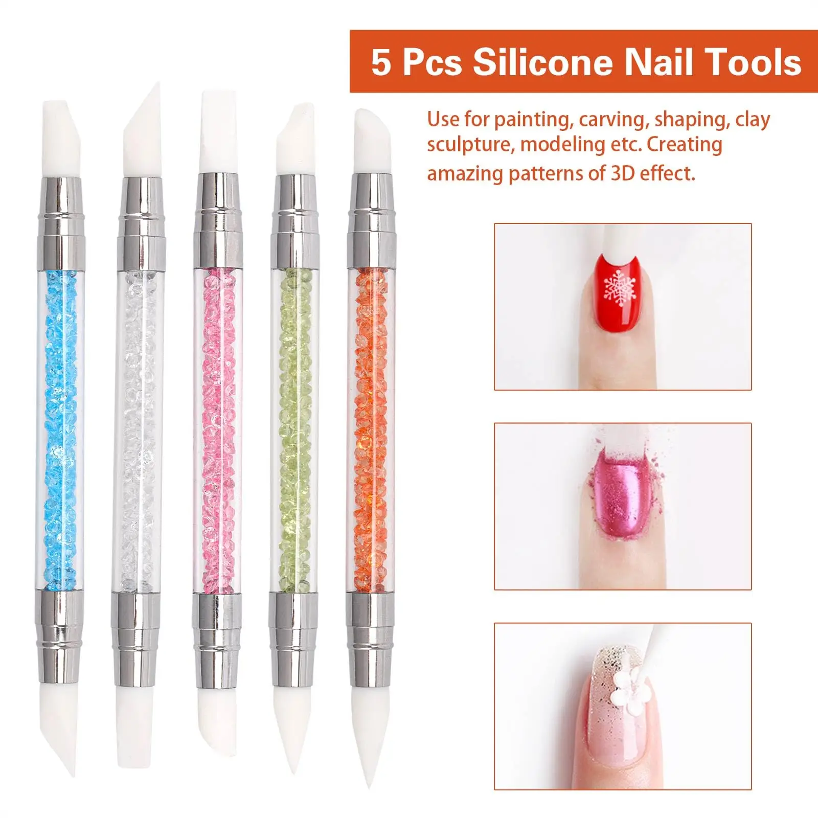 36Pcs Nail Art Brush Set Fine Liner Striping Dotting Silicone Tools 3D Gel Pen Acrylic Design Brushes For Professional Home Use