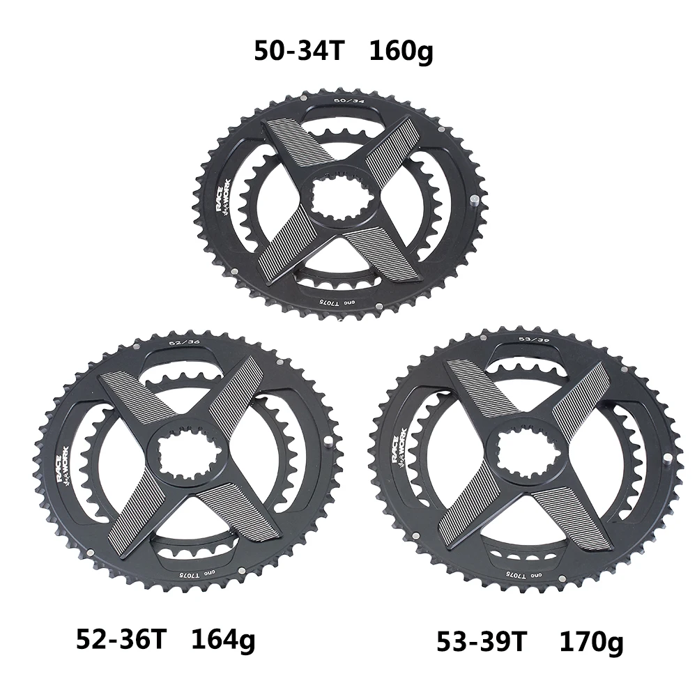 Rennrad Rennrad Kurbel garnitur 170mm Kettensatz Kurbel 50-34t/52-36t/53-39t Kettenrad Aluminium legierung Welle Fahrrad Doppel kettenblatt – Detail 7