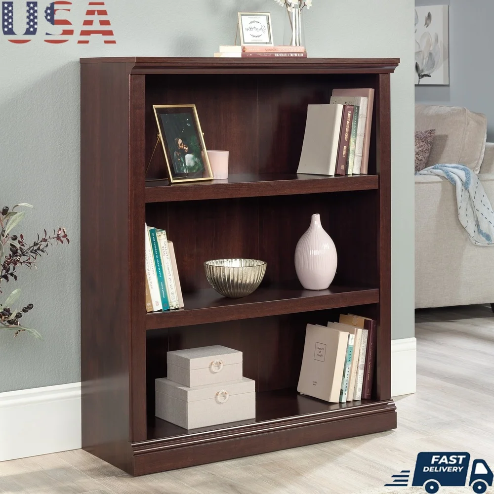 

3 Shelf Bookcase Adjustable Shelves Home Office Storage Vertical Organizer Living Room Kitchen Craft Laundry Utility Room