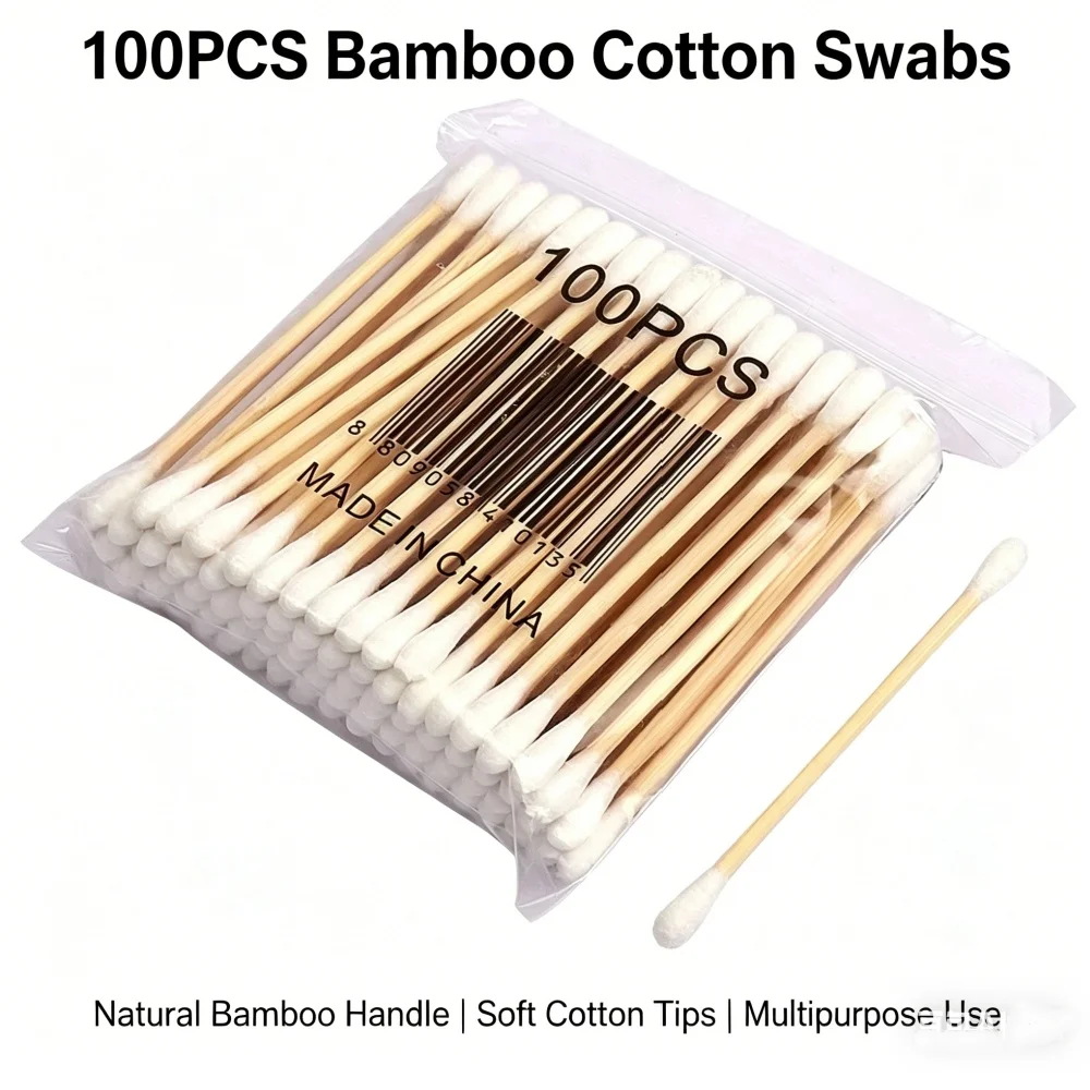 100/500/1000pcs Double-Headed Wood Cotton Swabs for Nose & Ear Cleaning Women's Makeup Tools Lipstick Remover Cotton Tip Sticks