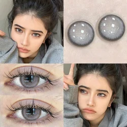 1pair/2pcs Fashion Color Contact Lens Men Grey Natural Daily Student Lens Round Soft Lens Year Color Cosmetics Fast Shipping New
