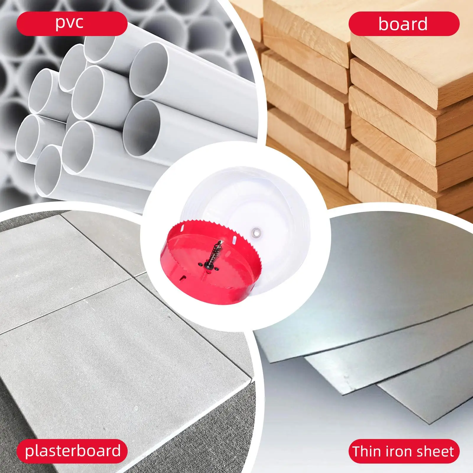 هول المنشار الغبار الماسك مرفق القاطع دائرة مثقاب الخشب لثقوب لحفر الخشب السقف دريوال الجص الألياف #3