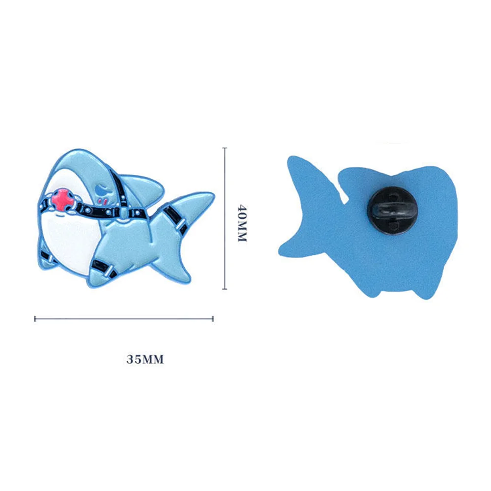 【Coordinates of The Prison Shark】evil Animal Cartoon Badge Pin Straps Lapel Pin for Backpack Bag Accessories Collection Gift