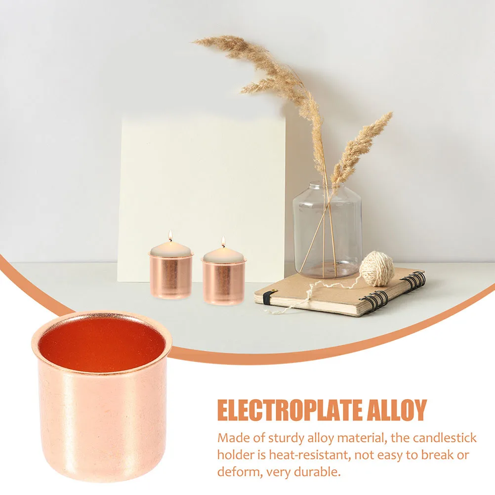 

5pcs Holder Tealight Cup Vintage Alloy Metal Desktop Decor Small Stand For Home Table Wedding Centerpiece