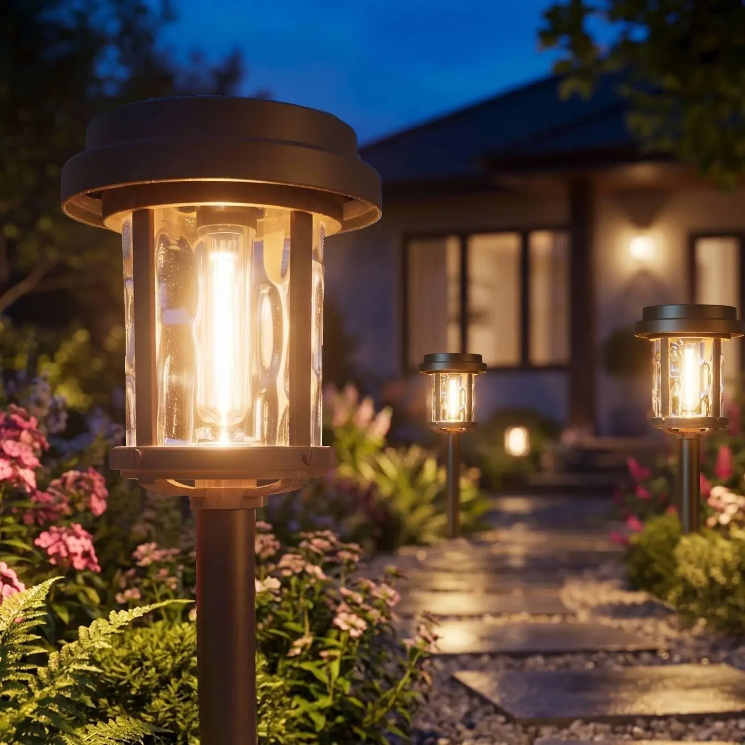 Solar Pathway Lights, 6 Pack Solar Outside Garden Landscape Lights