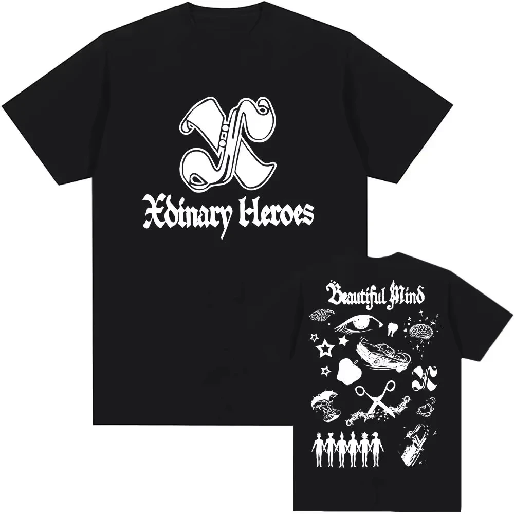 Y2k Fashion Top 2026 Beautiful Mind Xdinary Heroes Korean Boys' Band Short Sleeve Graphic Print T Sh