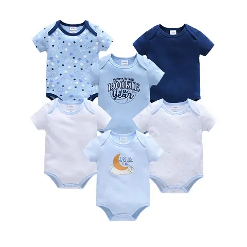3 Pz/set Nuovo Baby Boy Vestiti di Estate 100% Cotone Blu Grigio Cravatta Stampa Tre Pezzi Manica Corta Body vetements bebe Per 0-12 M