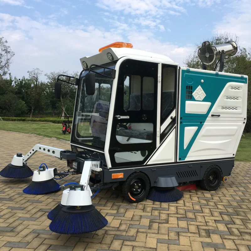 

High Efficiency Electric Ride on Sweeper Industrial Sweeper with Dual Brushes Wide Cleaning Path for Concrete Floors