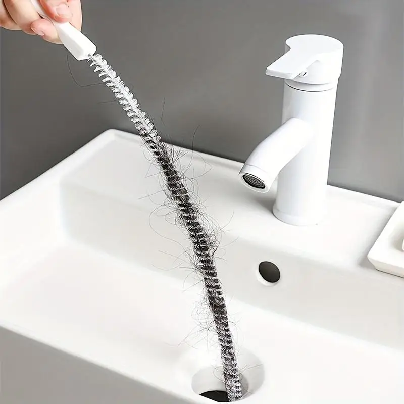 Sewer Pipe Unclogger Flexible Long Brush for Kitchen Bathroom Hotel Commercial Use
