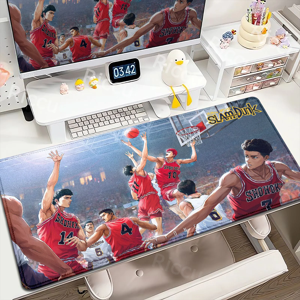 XXL Anime Slam Dunk Mouse Pad Gamer Non-slip Large Table Pad Pc Accessories Mausepad Lock Edge Keyboard Cabinet Rubber Desk Mats