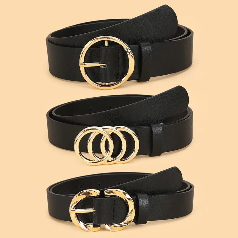 

Женские минималистичные и стильные универсальные ремни из 3 предметов, классические ремни для джинсов и платьев, однотонные элегантные ремни
