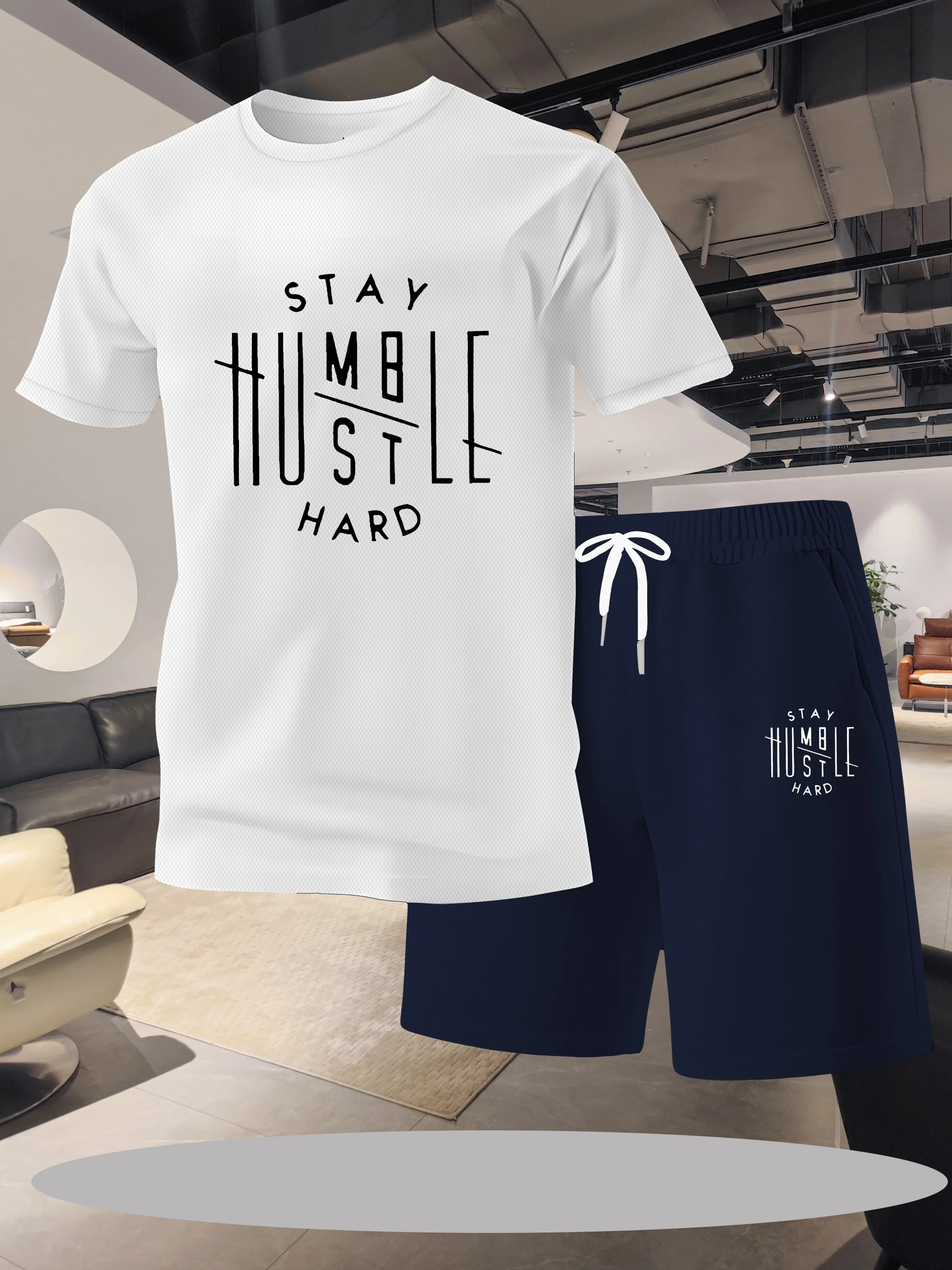 

2025 Summer New Street Wear Printed Sports and Leisure Fashion Comfortable Soft Men's Set