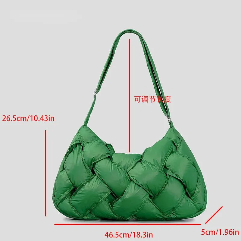 Fashion Large Capacity Tote Bag Quilted Padded Handbag Women's Shoulder Bag Luxury Nylon Down Cotton Crossbody Bag