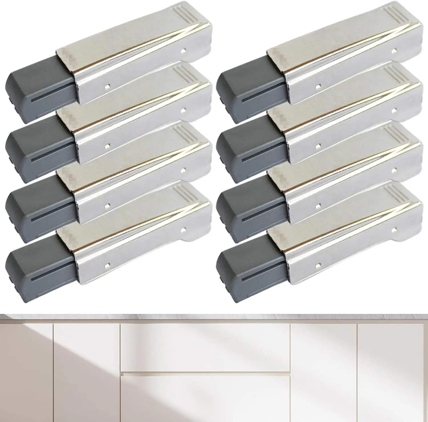 8pcs Adjustable Hardware Straight Arm Wardrobe Cupboard Buffer Hinge Buffer Damper Automatically Full Overlay Hinges