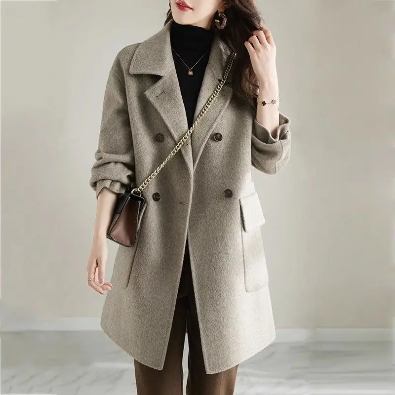 

Long Woolen Coat Ladies New Autumn Winter 2026fashion Add Cotton Wool Jacket Women's Windbreaker Coats Korean Slim Overwear Tops