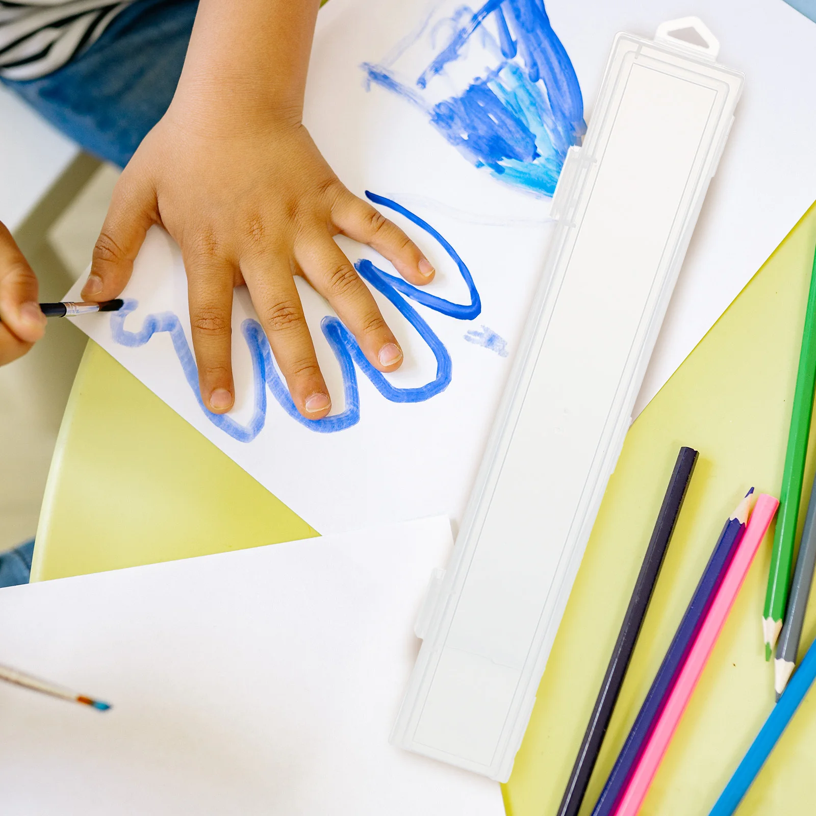 8 قطعة حافظة ملحقات اللوحة متعددة الوظائف من البلاستيك القوي للفرش والأقلام وأدوات الخط صندوق فرشاة الرسم