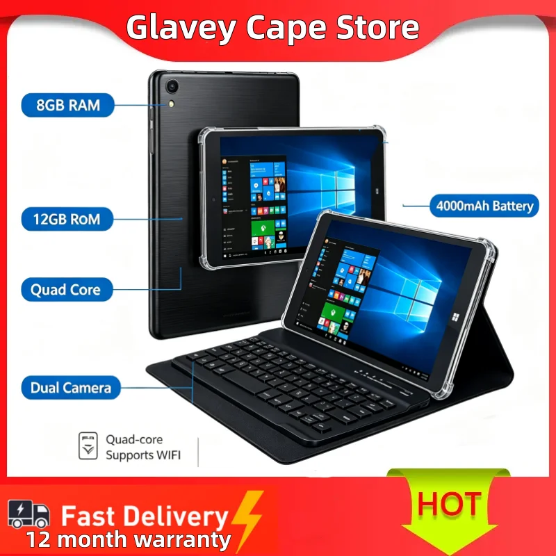 Big Sales 8 INCH 8GB RAM 128GB ROM 64 Bit X64 System Windows 10 Pocket Tablet PC AR3 Dual Cameras Quad Core WIFI