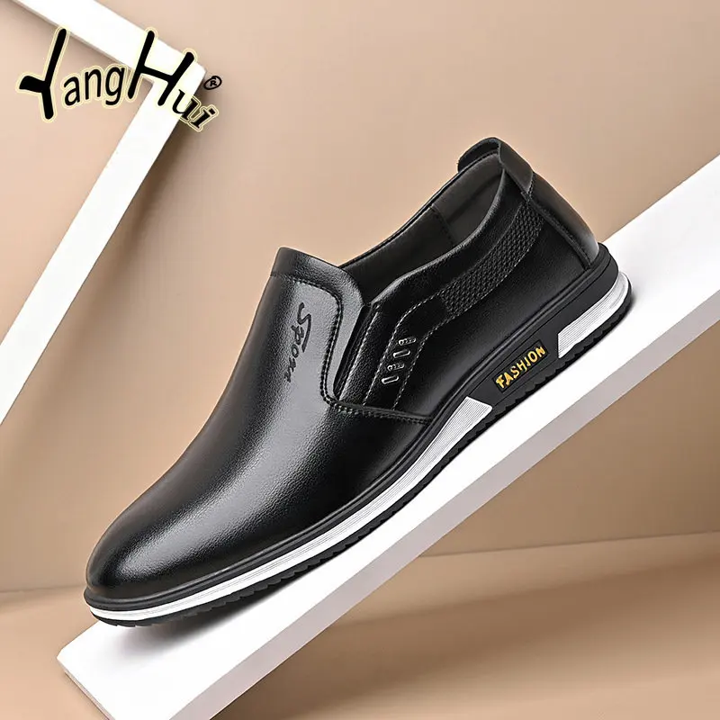 Men\'s Leather Casual Shoes Outdoor Breathable Business Oxfords 2023 New Fashion Summer Spring Zapatos Mujer Unisex