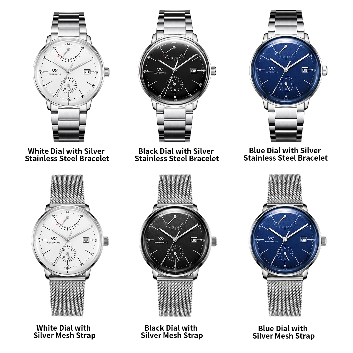 WM Men's Automatic Mechanical Watch Miyota 9132 Movement Classic Style Wristwatch Sapphire Crystal Water Resistant WM009