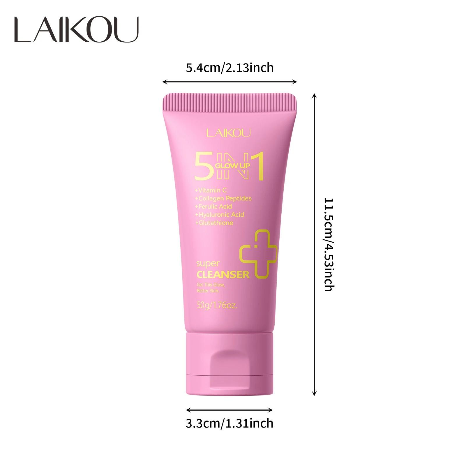 

50g LAIKOU Five-In-One Facial Cleanser Deep Cleanser Moisturizes, Whitens And Purifies Pores Facial Cleanser And Controls Oil.