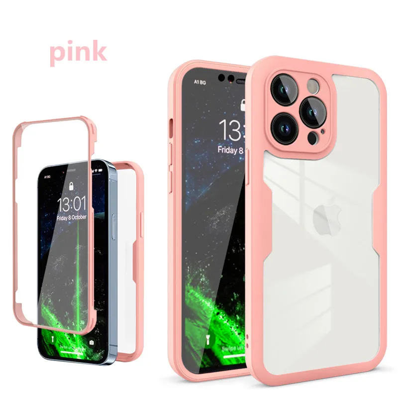 360 Full Body Front+Back Clear Case For iPhone 16 15 14 13 11 12 Pro Max XS X XR 7 8 Plus SE 2022 Silicone Shockproof Cover