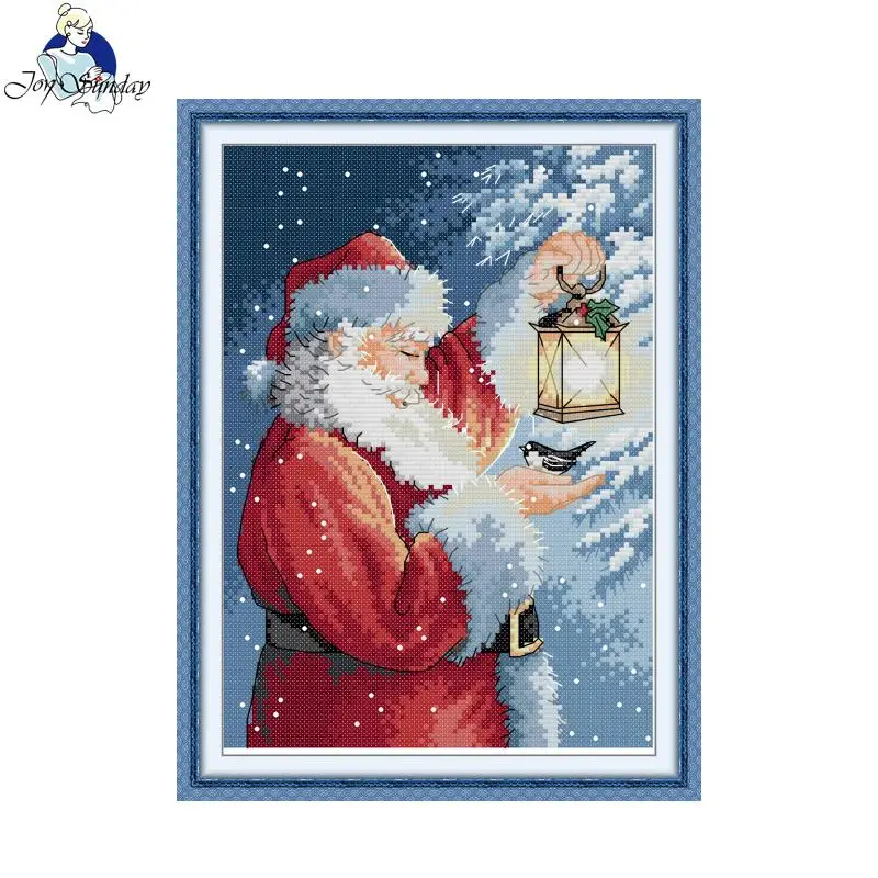 Joy Sunday Kit punto croce babbo natale modello HD stampato tessuto contati Aida 16CT 14CT 11CT Kit ricamo fai da te con regalo nuovo