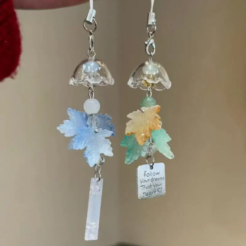 1 Stück transparente Quallenblume Ginkgo Hängeanhänger Windspiel Bastelartikel mit inspirierendem Anhänger für Handy- und Rucksackdekoration – Detail 5