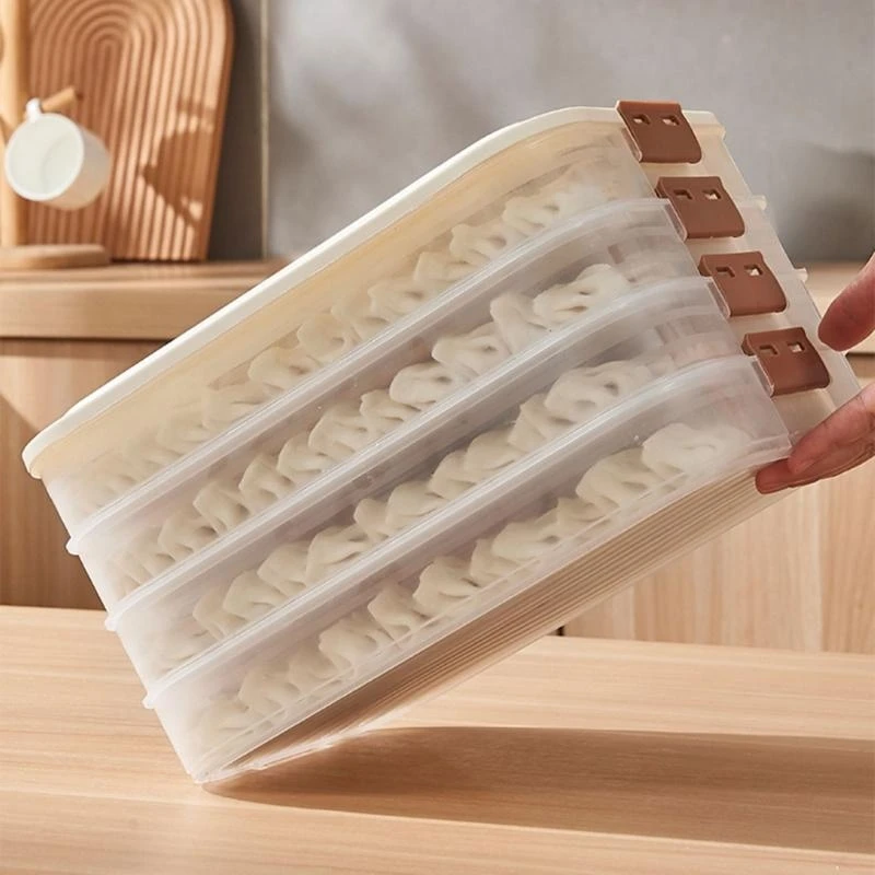 Multi-layer Dumpling Storage Box with Lid Multifunction Collection Box for Restaurant Dining Room Kitchen Froze