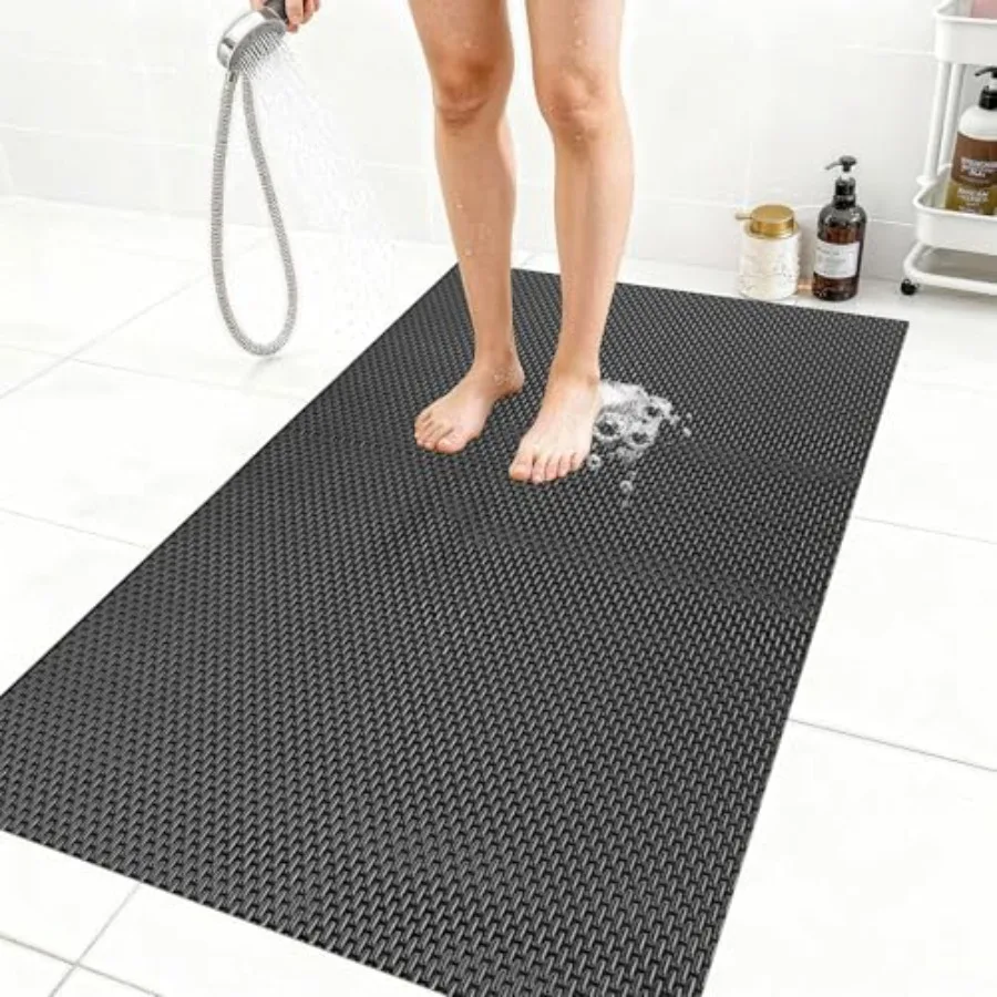 

Extra Large Non-Slip Shower Mat Fast-Dry PVC Bath Stall and Tub Mat Drain-Hole Design for Shower Stall Tub for Elderly/ Non Sli