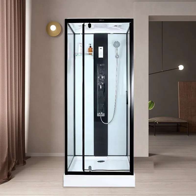 Rectangle household integral shower room glass translation bathroom partition