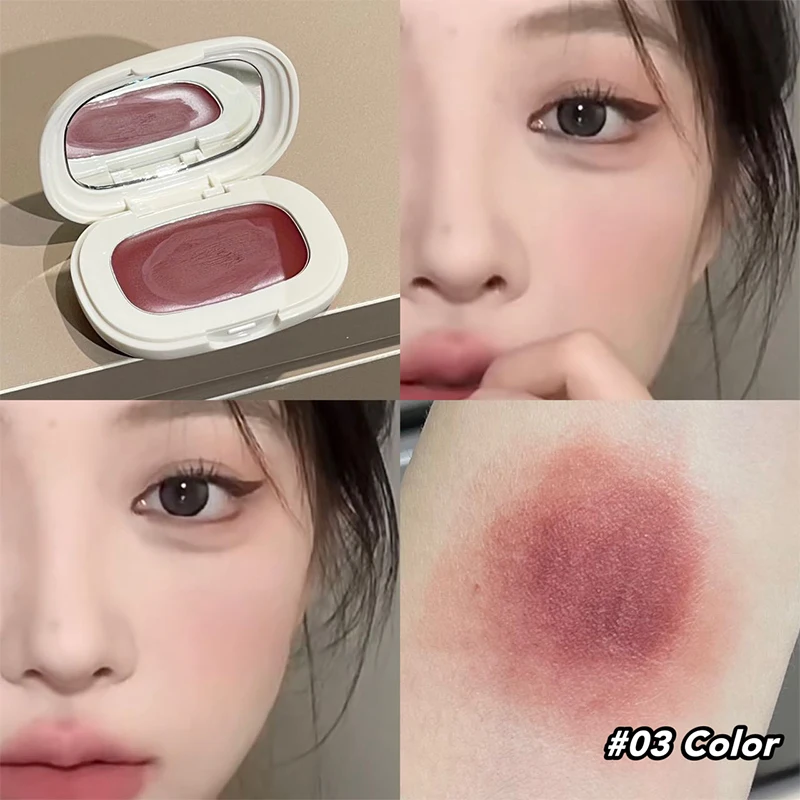 บลัชออนเนื้อครีมแบบธรรมชาติ กันน้ำ เนื้อแมท สีพีช บลัชออนสำหรับใบหน้า ชุดพาเลทท์แต่งหน้า คอนทัวร์ ช่วยเพิ่มความสว่างให้ใบหน้า สำหรับผู้หญิง
