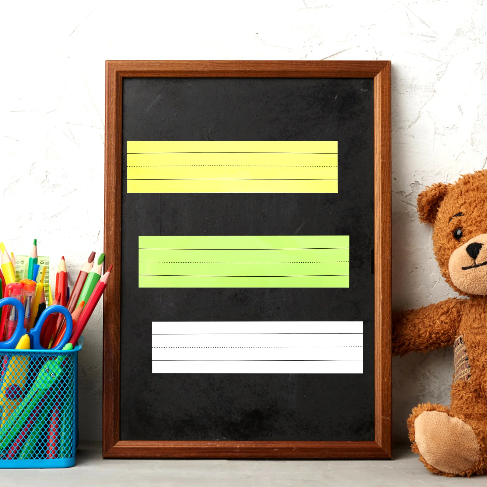 

3Pcs Magnetic Sentence Strips Lined Design Magnetic Labels for Whiteboard Fridge Dry Erase Memo Strips Memo Notepads