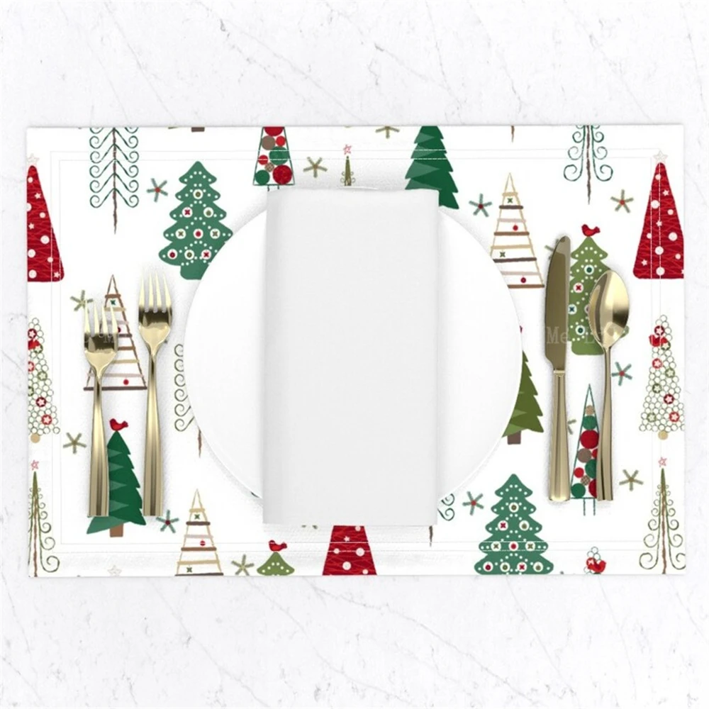 Christmas Placemat Scandinavian Refined Star Vintage Bird Table Mat