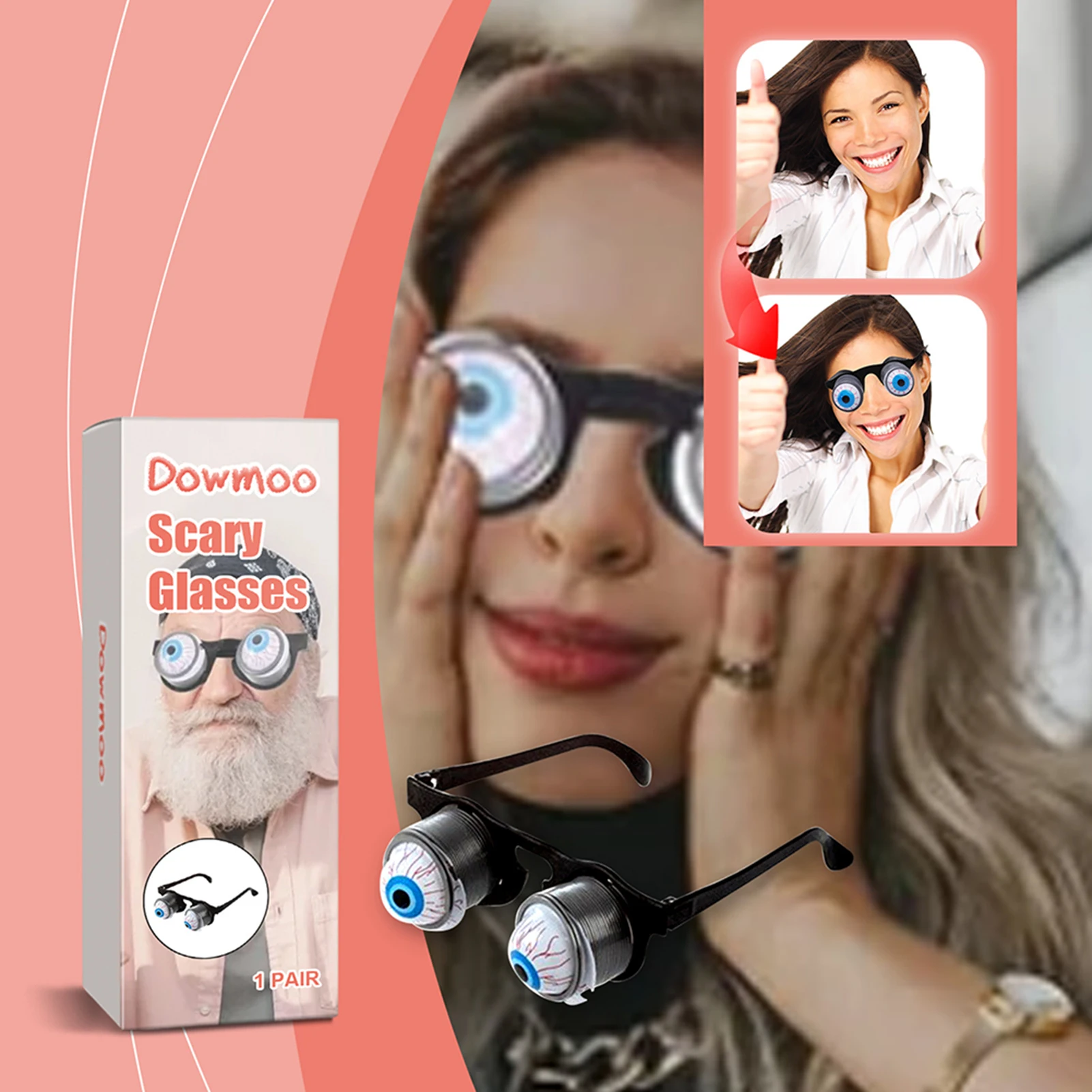 Spookys Themed Eyeglasses Prop Horror Eyes Prank Props For Cosplay Party
