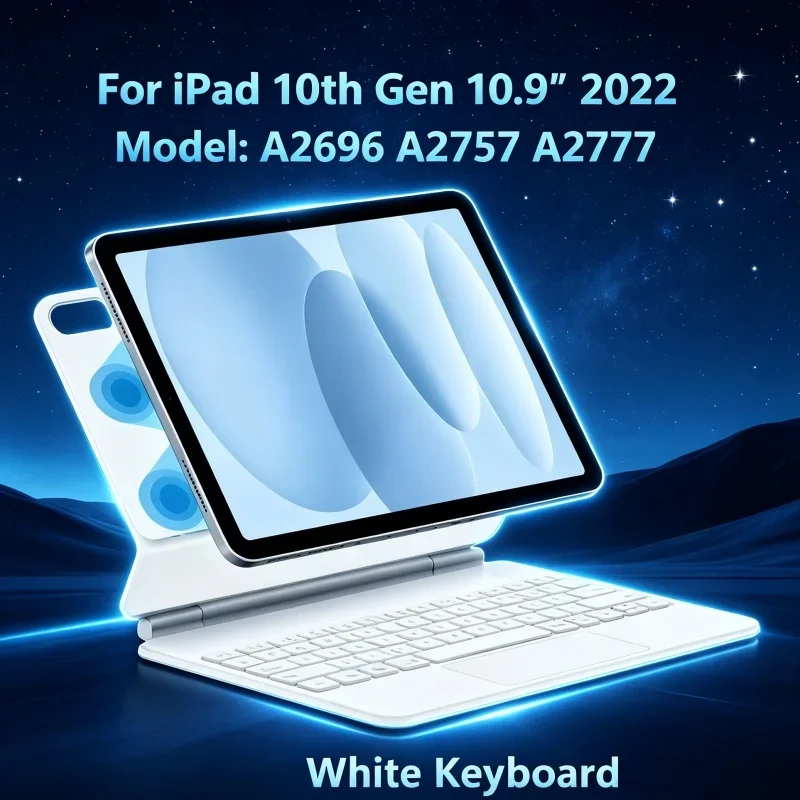 Touchpad Keyboard for iPad Air 13 M2 2024, Backlit Multi-Gesture, Magnetic Floating Business Case