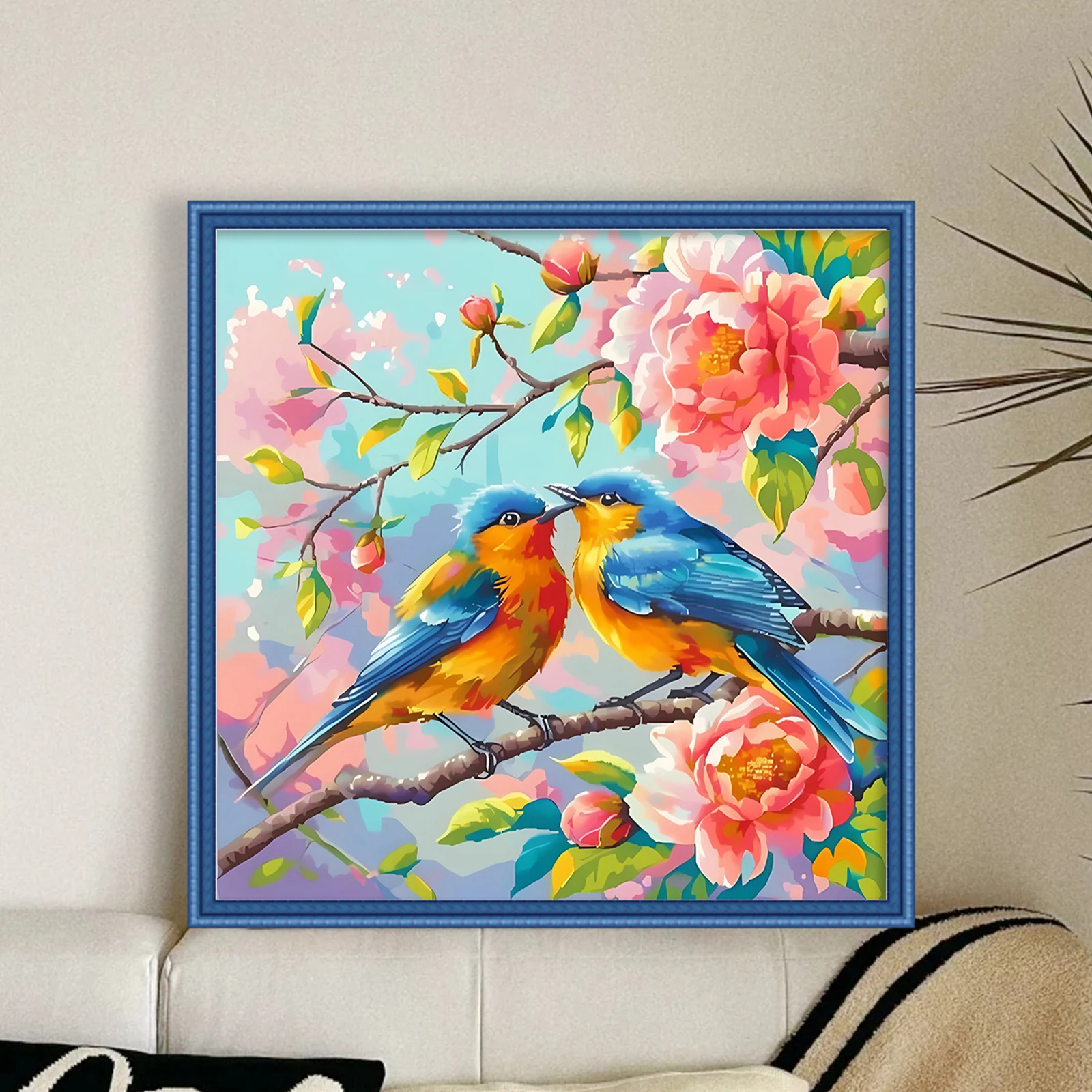 

Набор для вышивания крестиком «Птицы на ветвях», 11CT, с готовым рисунком, 40x40 см, для начинающих и взрослых, для декора дома