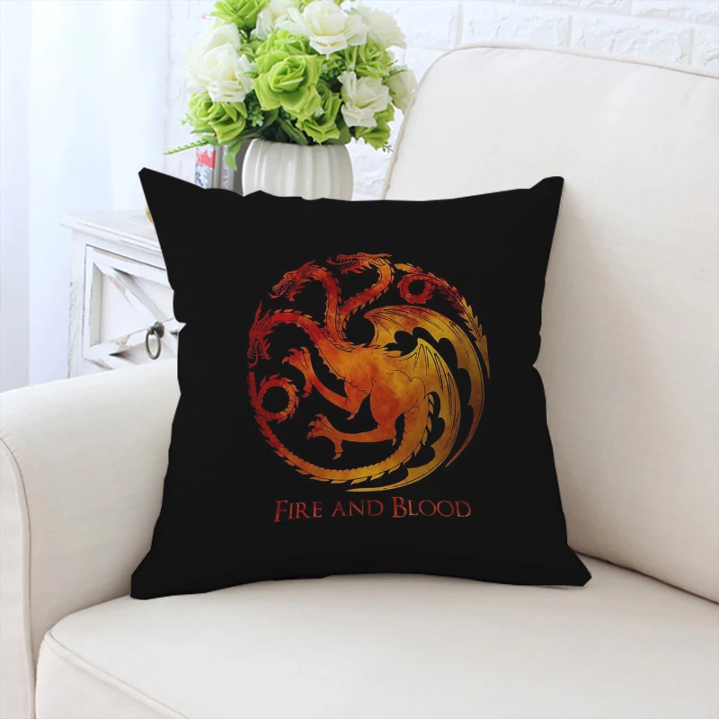 

Cushion Covers for Decorative Cushions Games T-Targaryen Pillow Cover 45x45 Aesthetic Room Decoration Bed Pillowcases Home Decor