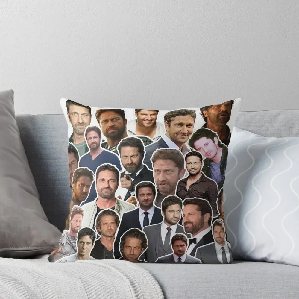 gerard butler photo collage Throw Pillow Throw Pillow Covers Bed pillowcases pillow