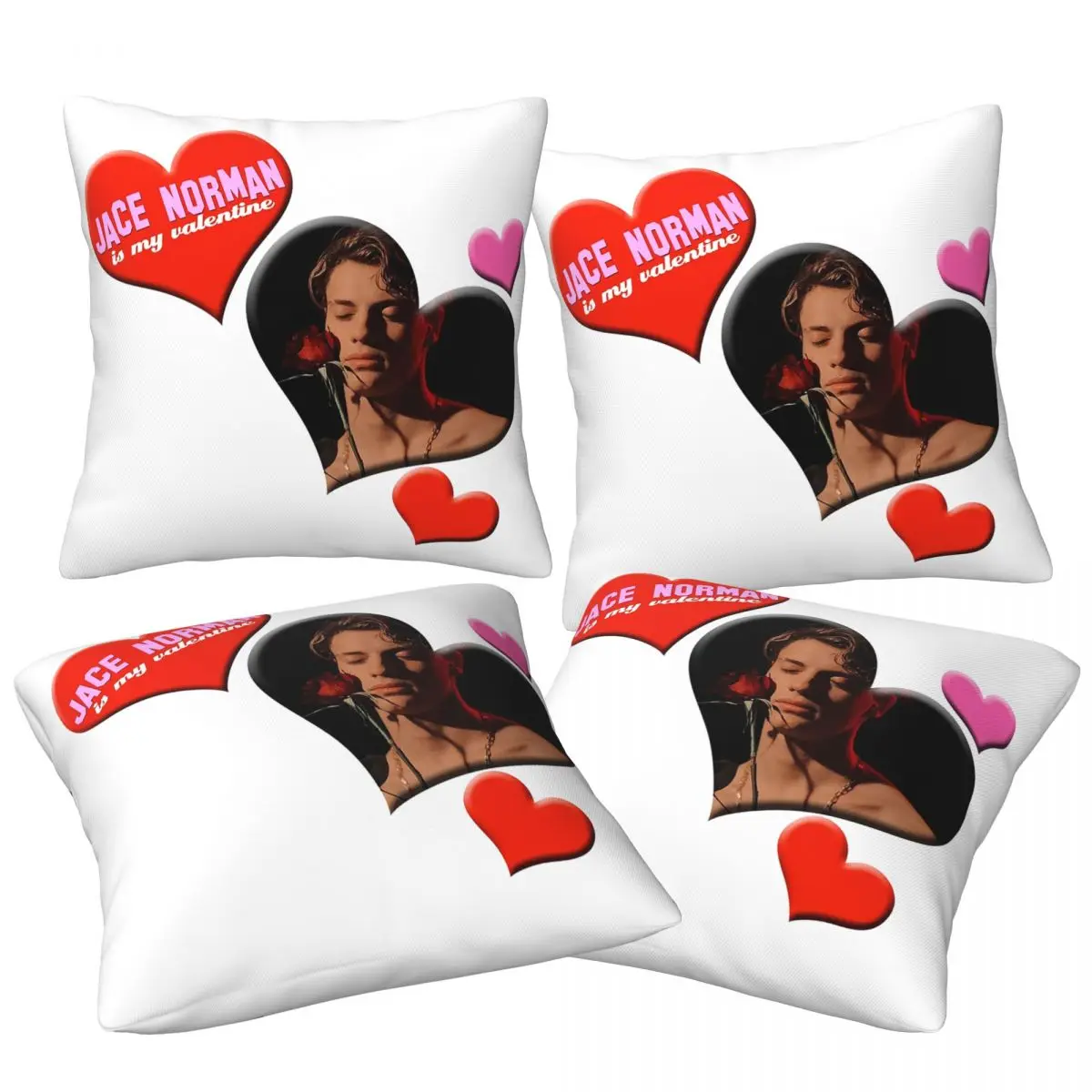 

Jace Norman Is My Valentine 4pcs Square Pillowcase Cushion Cover Decorative Pillow Case Throw Pillow Cover for Home Bedroom Car