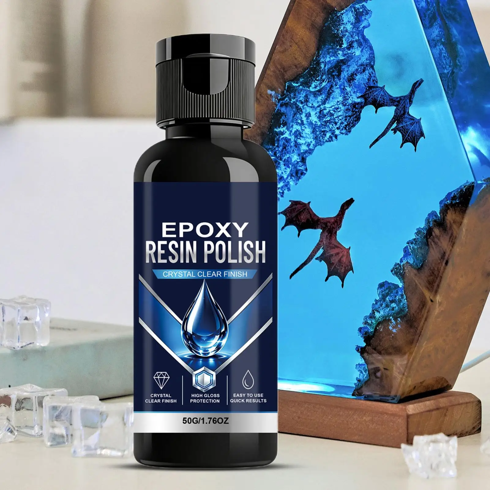 Epoxy Resin Polishing Kit Tabletop Shine Restorer with Compound Resin Art Restoration Set for Woodworking Crafts DIY Home